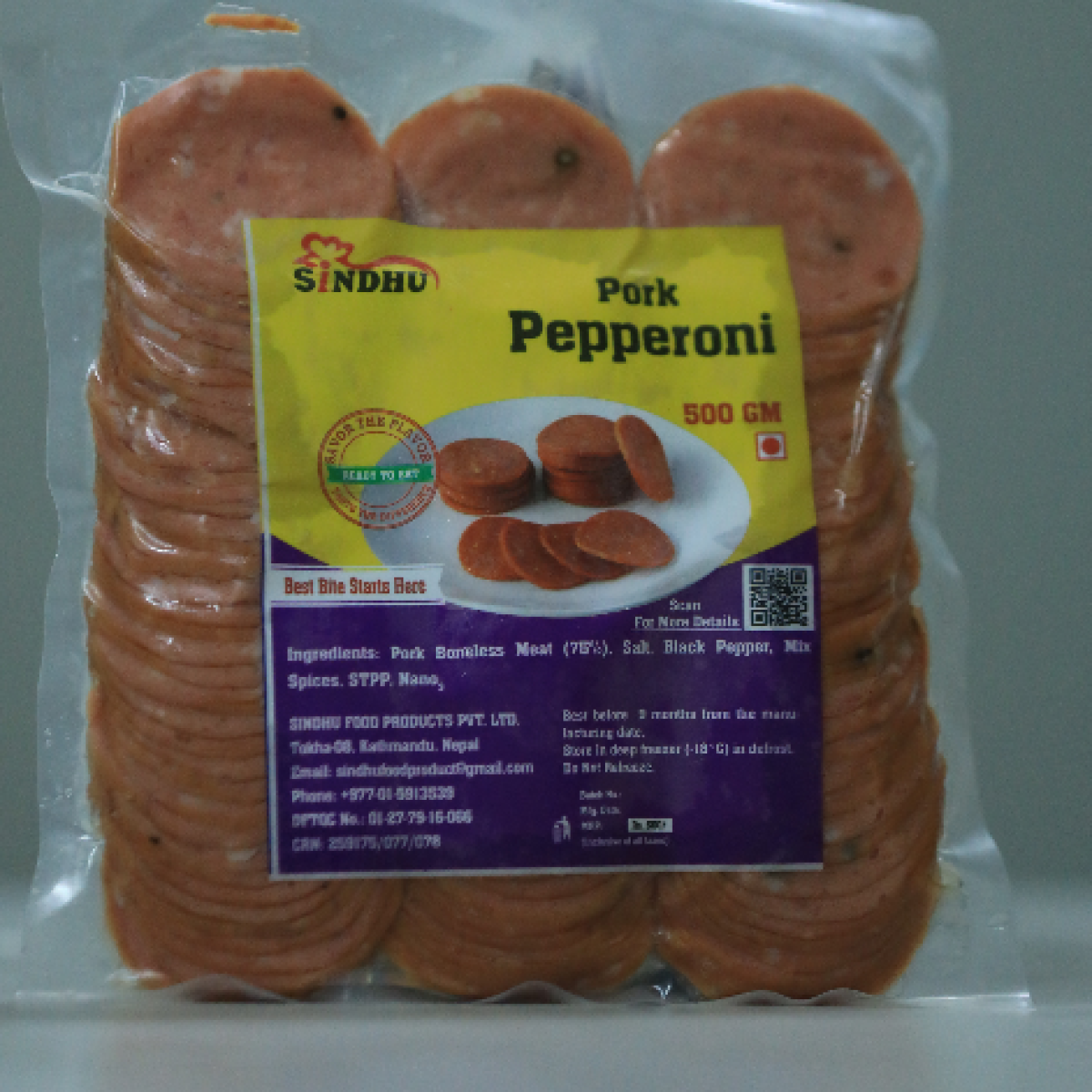 pork pepperoni slice 500gm