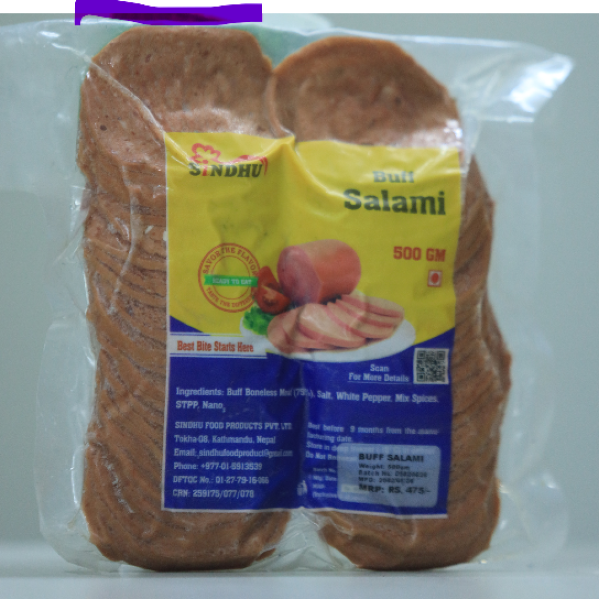 Buff Salami Slice 500gm